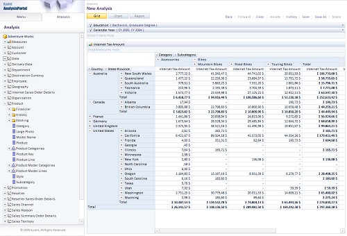 AnalysisPortal OLAP Grid